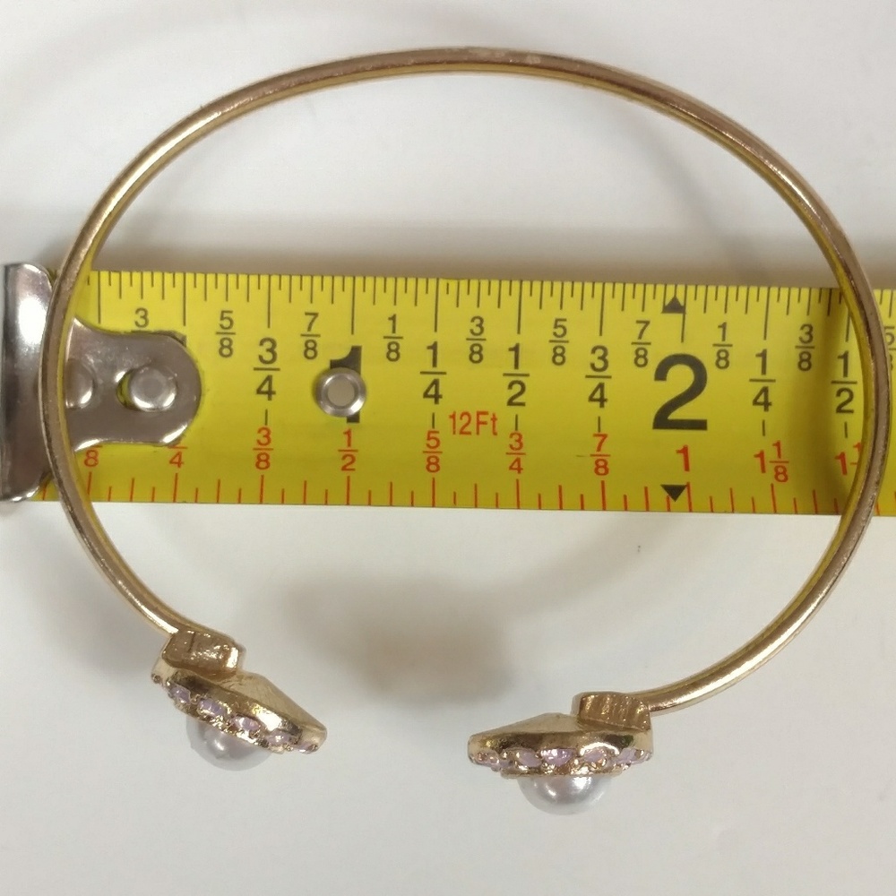 Vintage bracelet with faux pearl and rhinestones - Picture 7 of 7
